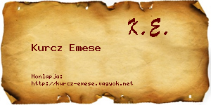 Kurcz Emese névjegykártya